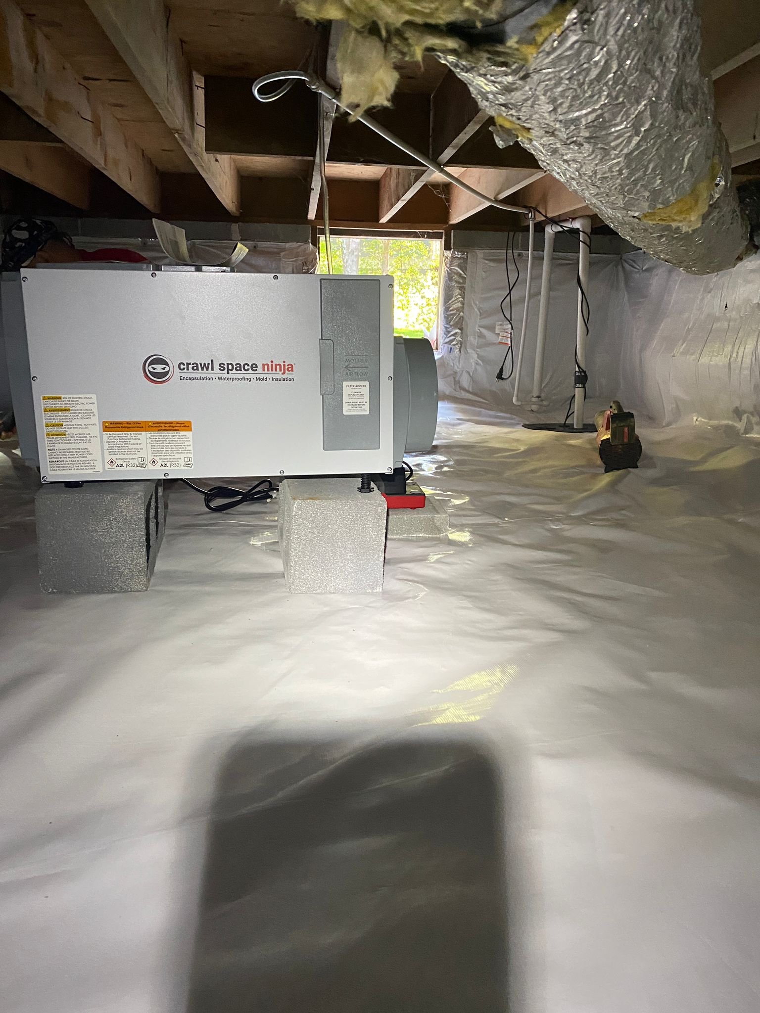 Heavy-duty dehumidifier unit installed: Crawlspaces and Waterproofing of Cumming